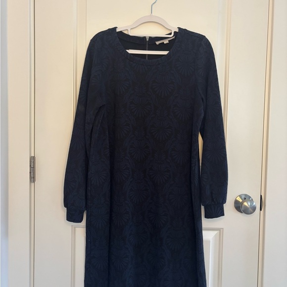 LOFT Blue Textured Long Sleeve Dress - Picture 1 of 5